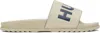 Hugo Boss Beige Logo Strap Pool Slides In 284-open Beige
