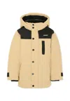 Hugo Boss Beige Parka For Boy With Logo In Brown
