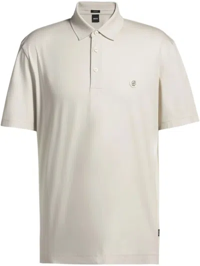 Hugo Boss Beige Regular Fit Logo Polo In Neutral