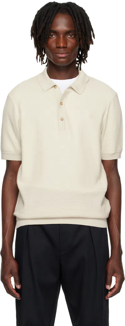 Hugo Boss Beige Regular Knit Polo In Neutral