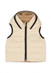 Hugo Boss Beige Reversible Vest For Baby Boy With Logo In Pink