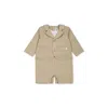 Hugo Boss Beige Romper For Baby Boy With Logo In Beige