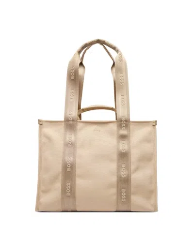 Hugo Boss Beige Sandy Tote Shoulder Bag In Brown