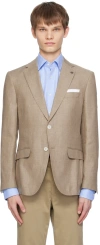 Hugo Boss Beige Slim-fit Blazer In 260-medium Beige