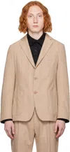 Hugo Boss Beige Slim-fit Blazer In Open White 131