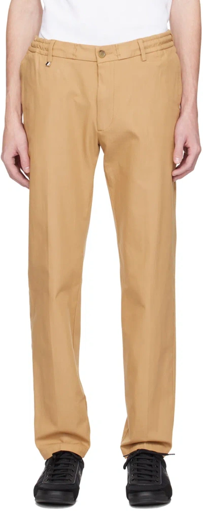 Hugo Boss Beige Slim-fit Trousers In Medium Beige 260