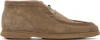Hugo Boss Beige Stitching Details Desert Boots In Brown