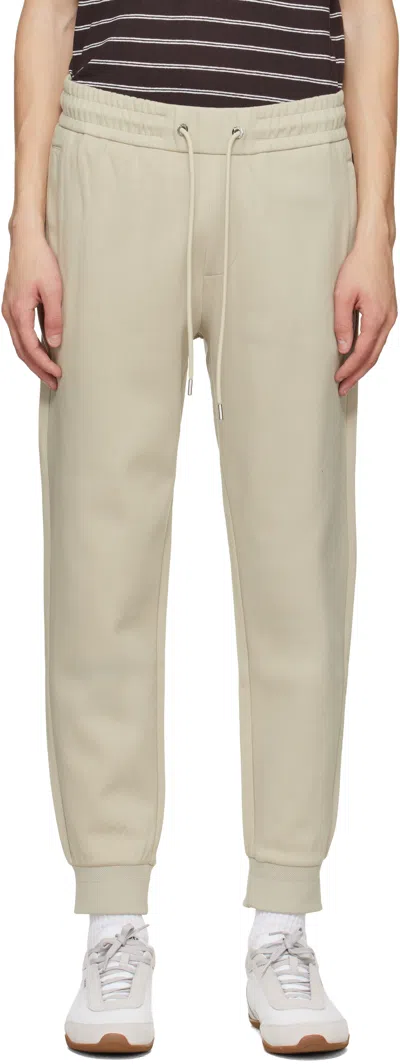Hugo Boss Beige Stretch-cotton Cuffed Hems Track Pants In Neutral