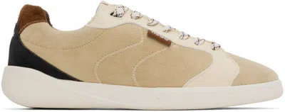 Hugo Boss Beige Suede Sneakers In 112-open White