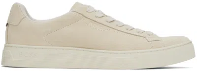 Hugo Boss Beige Suede Sneakers In 131-open White