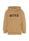Hugo Boss Long-sleeved Sweatshirt In Brown