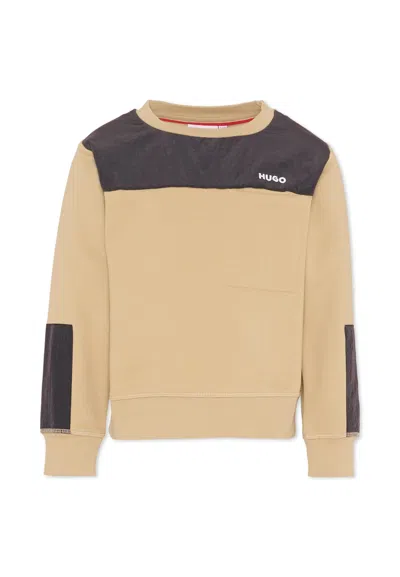 Hugo Boss Kids' Beige Sweatshirt For Boy With Logo In Neutral