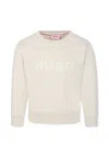 Hugo Boss Beige Sweatshirt For Girl With Logo In Beige