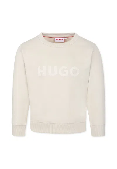 Hugo Boss Kids' Beige Sweatshirt For Girl With Logo