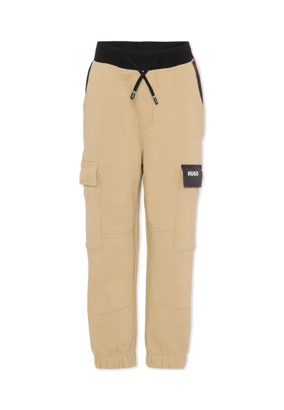 Hugo Boss Kids' Beige Troseurs For Boy With Logo In Neutral