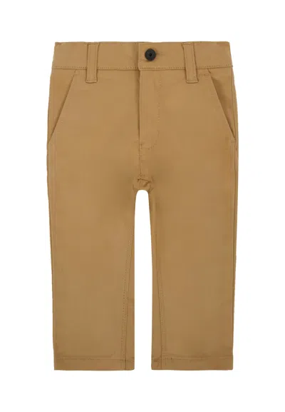 Hugo Boss Kids' Beige Trousers For Baby Boy With Logo Patch In Brown