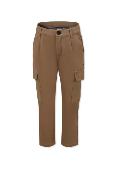 Hugo Boss Kids' Beige Trousers For Boy With Logo