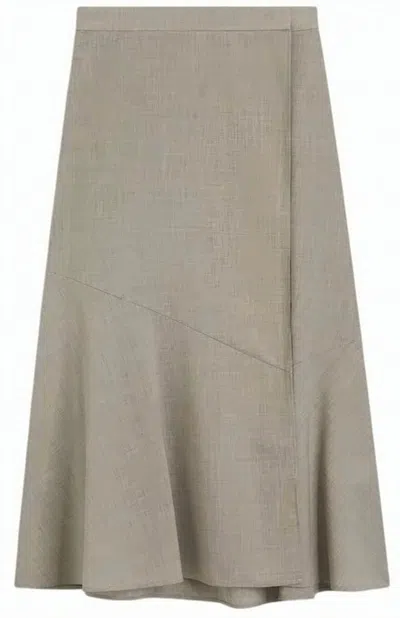 Hugo Boss Melange A-line Skirt In Virgin Wool In Neutral