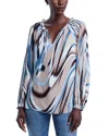 Hugo Boss Belanya Wavy Print Top In Blue