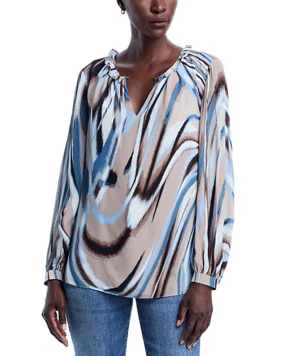 Hugo Boss Belanya Wavy Print Top In Blue