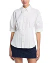 Hugo Boss Boss Belaurena Puff Elbow Sleeve Button-up Shirt In White