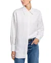 Hugo Boss Boss Belini Openwork Trim Button-up Shirt In White