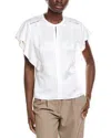Hugo Boss Beliniara Linen-blend Blouse In White