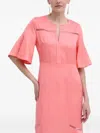 Hugo Boss Bell-sleeve Dress In Pink