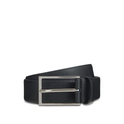 Hugo Boss Belt Bag With Trims In Printed Italian Leather In Black