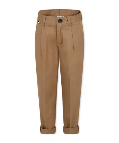 Hugo Boss Belt-loop Casual Pants In Brown