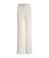 Hugo Boss Wide-leg Trousers With Belt And Pocket Detailing In White