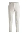 Hugo Boss Slim-fit Trousers In Performance-stretch Corduroy In White