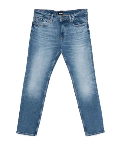 Hugo Boss Belt Loop Denim Trousers In Blue
