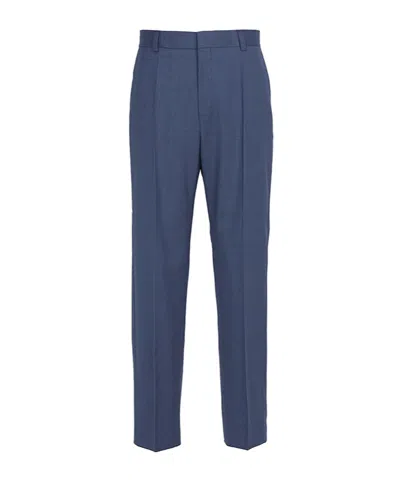 Hugo Boss Belt Loops Slacks In Blue
