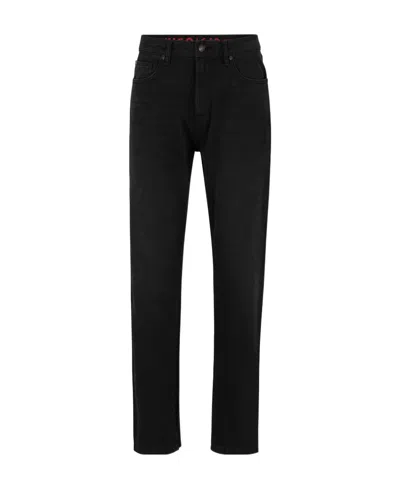 HUGO BOSS SMILEY-PRINT MID-RISE SLIM-FIT JEANS