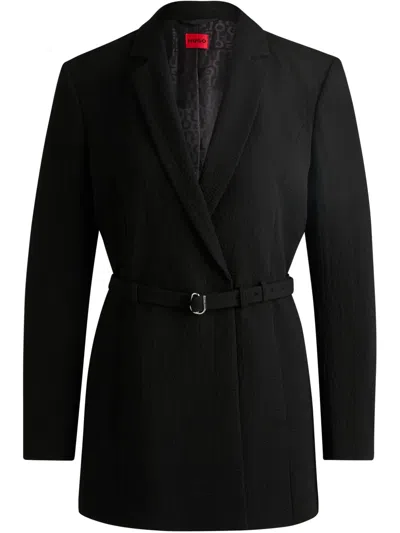 Hugo Boss Belted Blazer In 黑色