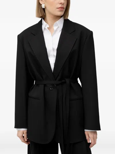 Hugo Boss Belted Blazer In Black