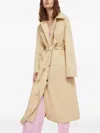 Hugo Boss Belted Buttonup Trench Coat In Neutral
