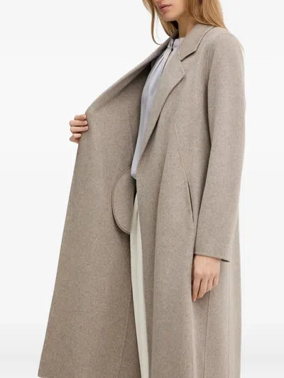 Hugo Boss Belted Coat In Gold