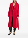 Hugo Boss Belted Coat In Red