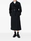 Hugo Boss Belted Double-breasted Coat In Black