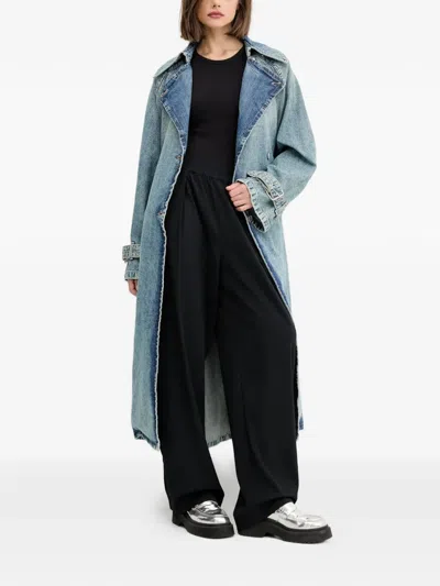 Hugo Boss Belted Double-breasted Coat In Black