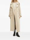 Hugo Boss Belted Double-breasted Trench Coat In Neutral