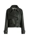 Hugo Boss Belted Double-breasted Jacket In Black