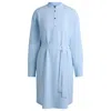Hugo Boss Belted Dress With Snap Placket In Blue