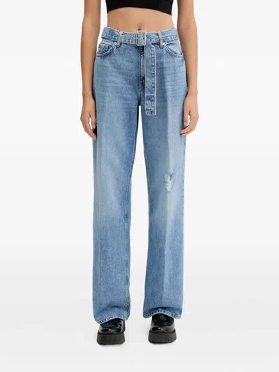 Hugo Boss Belted Jeans In Blue