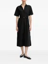 Hugo Boss Boss Dulera Belted Virgin Wool Shirtdress In Black