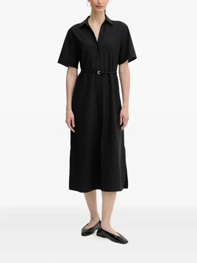 HUGO BOSS BELTED MIDI SHIRT DRESS
