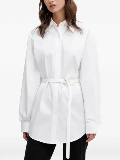 Hugo Boss Belted Shirt In White