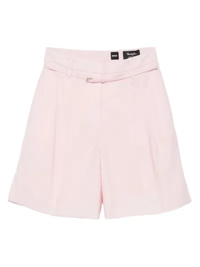 Hugo Boss Belted Shorts In Pink